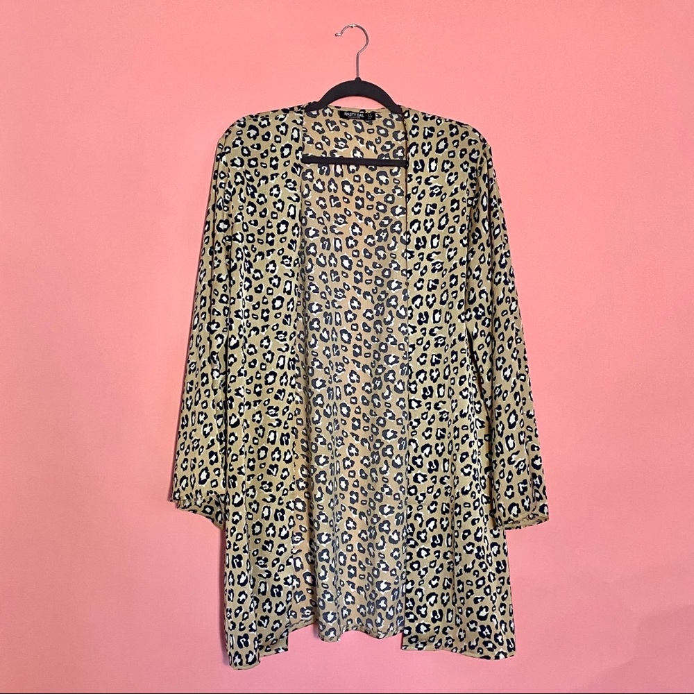 Satin Leopard Kimono